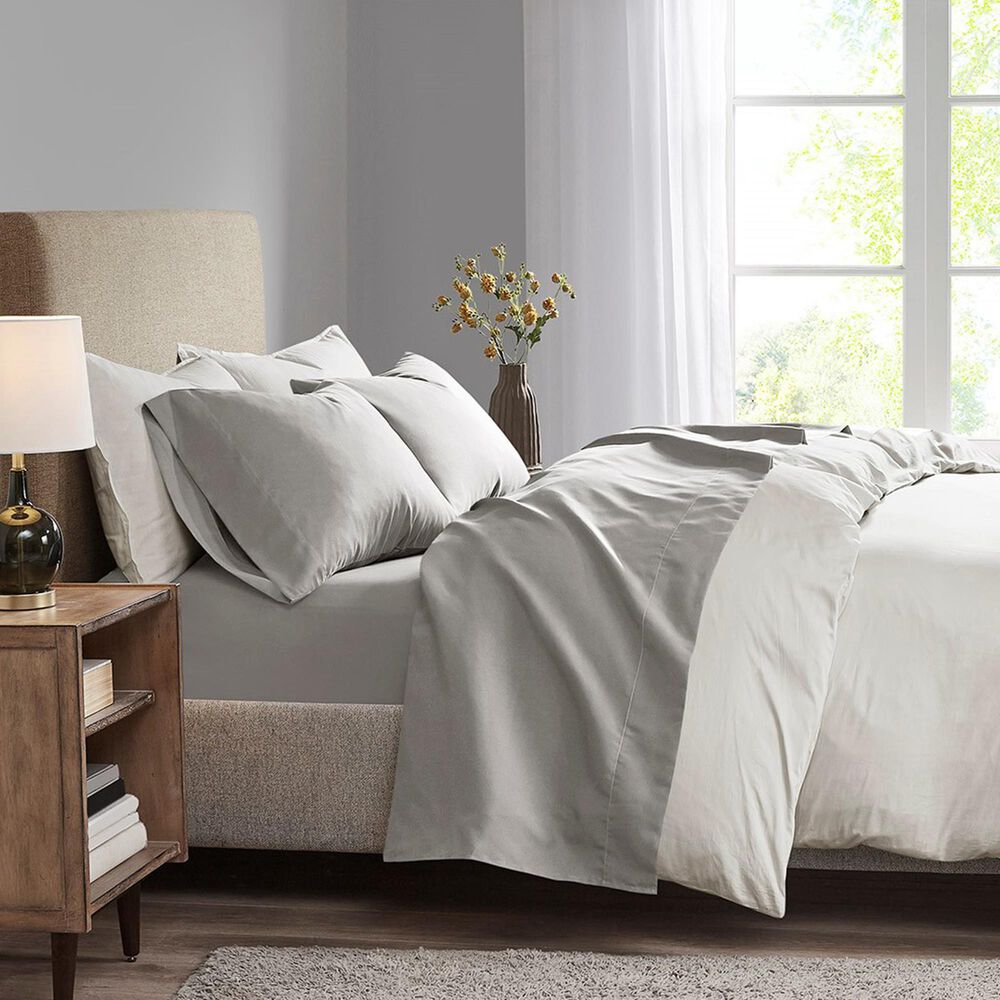 Hampton Park Madison Park 4-Piece Luxurious Brushed Microfiber Deep Pocket King Sheet Set in Grey, , large
