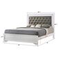 Crown Mark Lyssa King Upholstered Panel Bed with LED Lights in Frost, , large