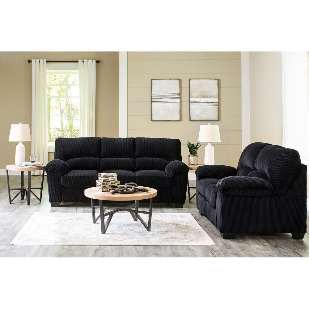 Ashley SimpleJoy Stationary Sofa in Onyx, , large