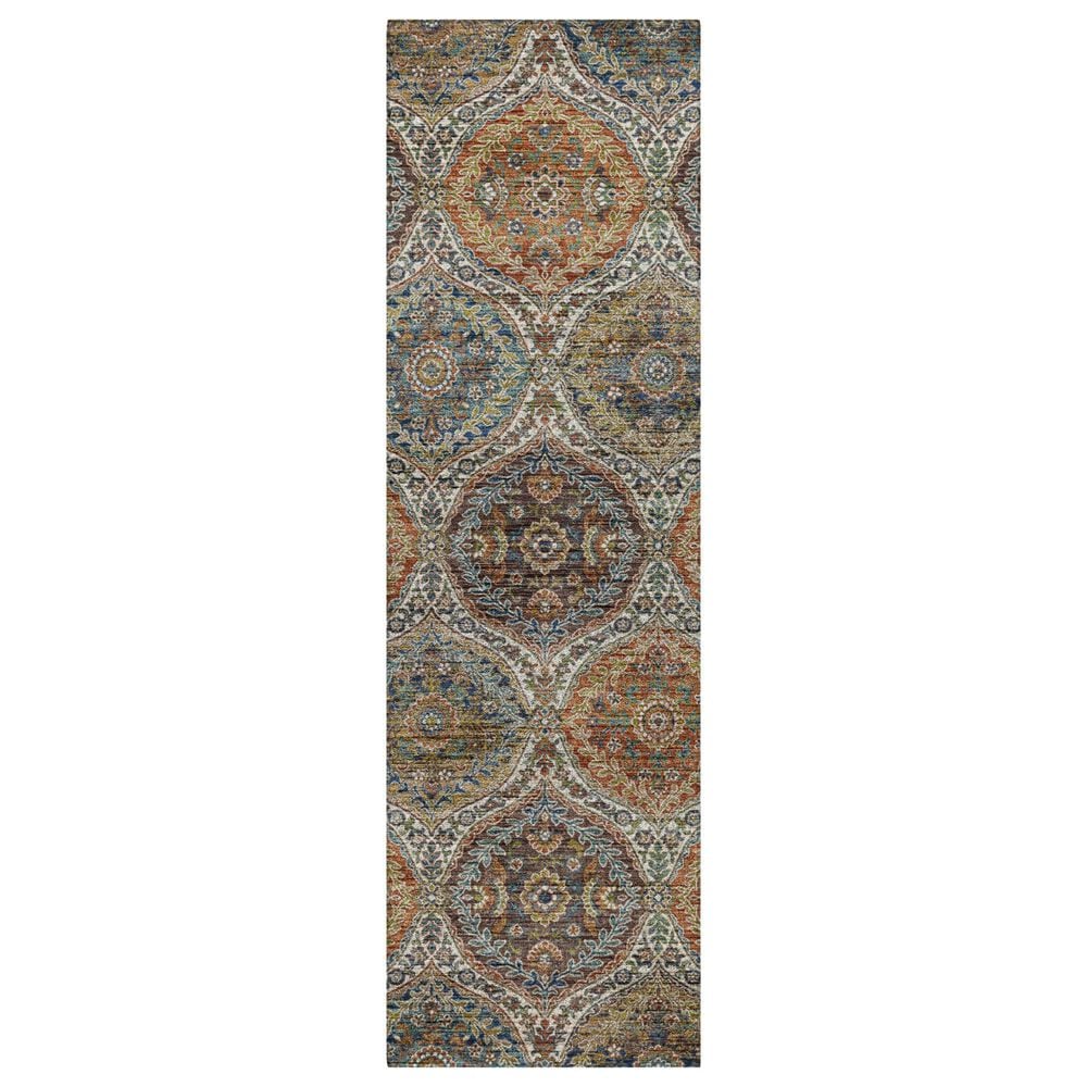 Dalyn Rug Company Silk Road Mocha, Ivory, Copper, Teal, Olive and Gold 2"3" x 7"6" Runner, , large