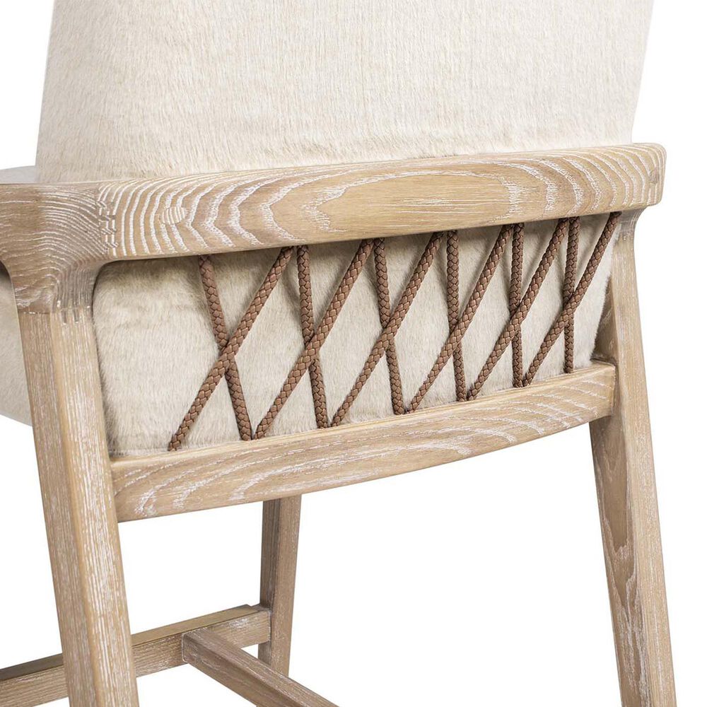 Jennifer Taylor Home Arizona 25.5" Counter Stool with Creme White Cushion in Natural Light Brown, , large