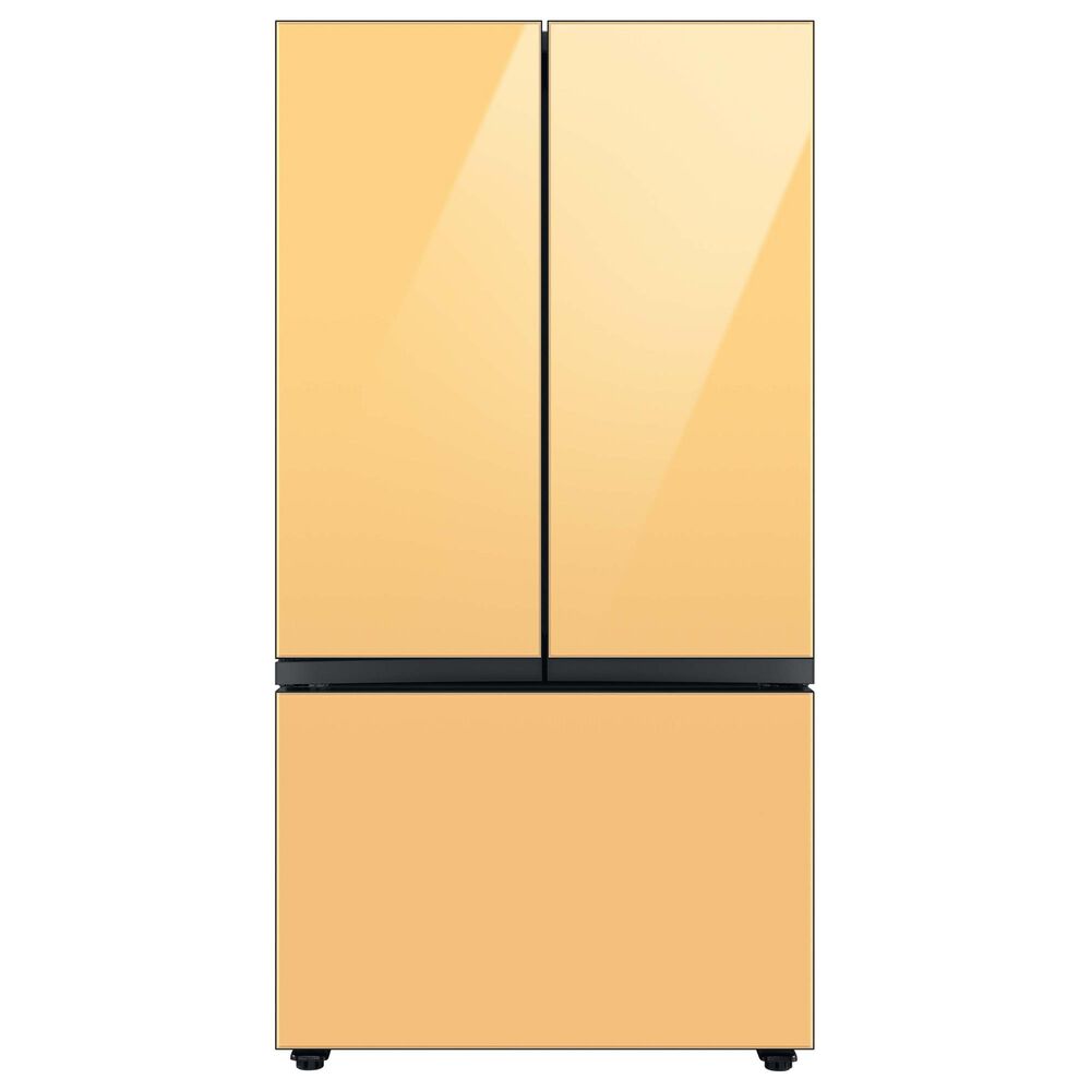 Samsung Bespoke 3-Door French Door Refrigerator Top Panel in Sunrise Yellow Glass, , large