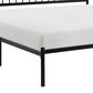Hearth and Haven King Platform Bed with Angle Headboard in Black, , large