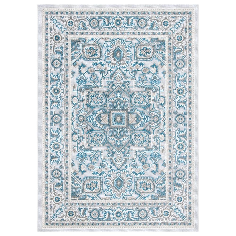 Safavieh Cabana CBN680N 5"5" x 7"7" Navy and Grey Indoor/Outdoor Area Performance Rug, , large