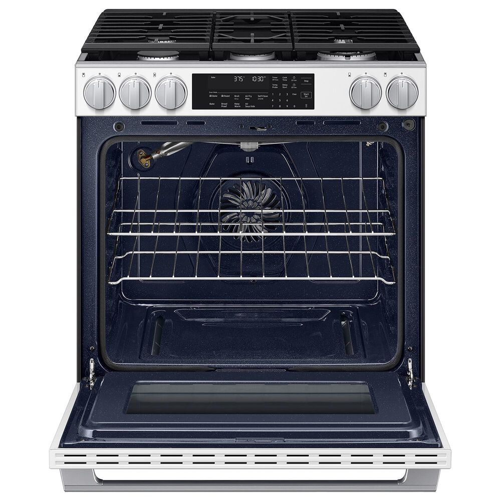 Samsung Bespoke 6.0 Cu. Ft. Smart Slide-In Gas Range with Illuminated Precision Knobs in White Glass, , large