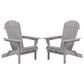Hearth and Haven Outdoor Folding Adirondack Chair in Gray (Set of 2), , large