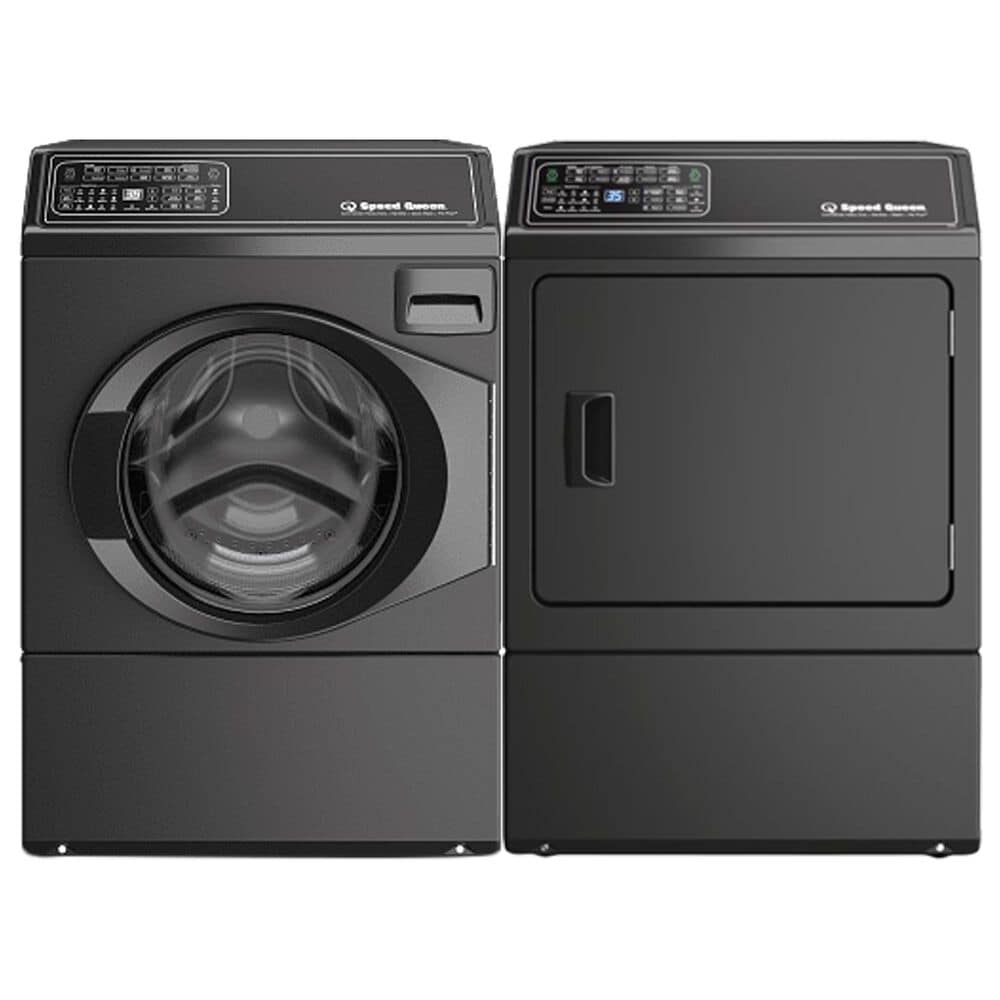 Speed Queen 3.5 Cu. Ft. Right-Hinged Front Load Washer and 7.0 Cu. Ft. Gas Dryer Laundry Pair in Matte Black, , large