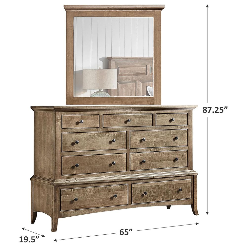 Archbold Furniture Company Provence 9-Drawer Dresser and Mirror in Sandstone, , large