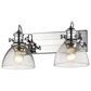 Golden Lighting Hines 2-Light Semi-Flush with Clear Glass in Chrome, , large