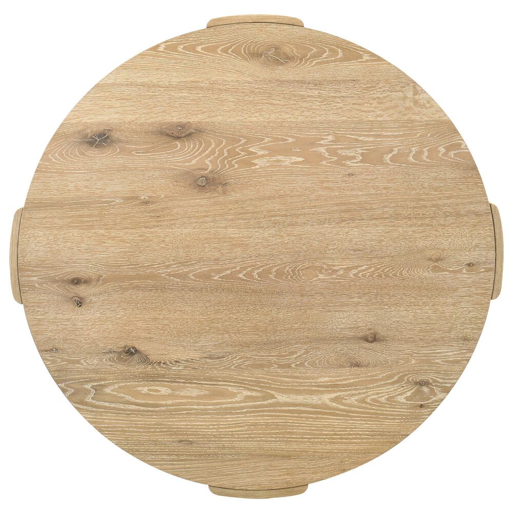 HOMLUX 47"W Round Dining Table with Oak Finish, 4-Leg Base, in Oak, , large