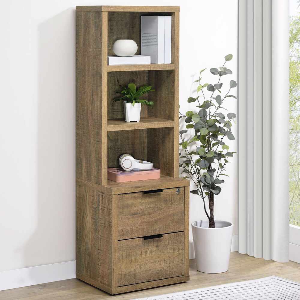 Coaster Westpark 3-Shelf Bookcase with USB and Lockable Drawer in Mango, , large