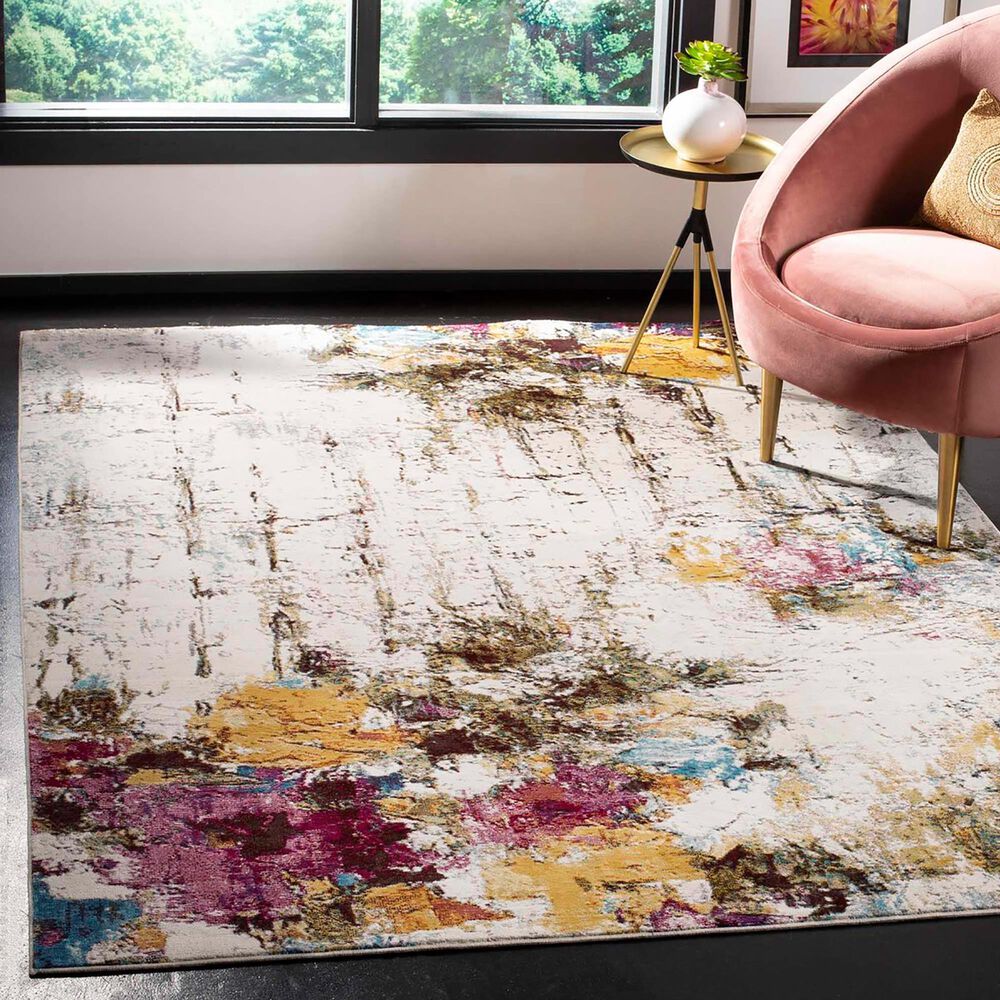 Safavieh Aria 3&#39; x 5&#39; Cream, Olive and Pink Area Rug, , large