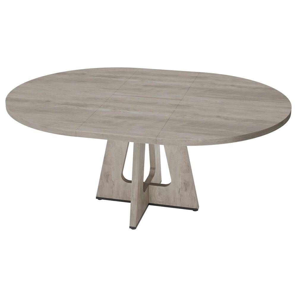 GARVEE 47" Oval Dining Table with Leaf in Gray - Table Only, , large