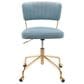 Lumisource Tania Task Chair with Light Blue Velvet Cushion in Gold, , large