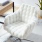Linon Home Decor Fiona Office Chair with White Cloud Bubble Cushion in Silver, , large