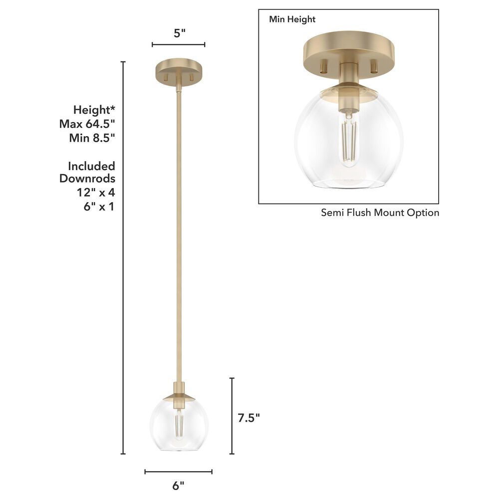 Hunter Xidane 1-Light Mini Pendant in Alturas Gold, , large