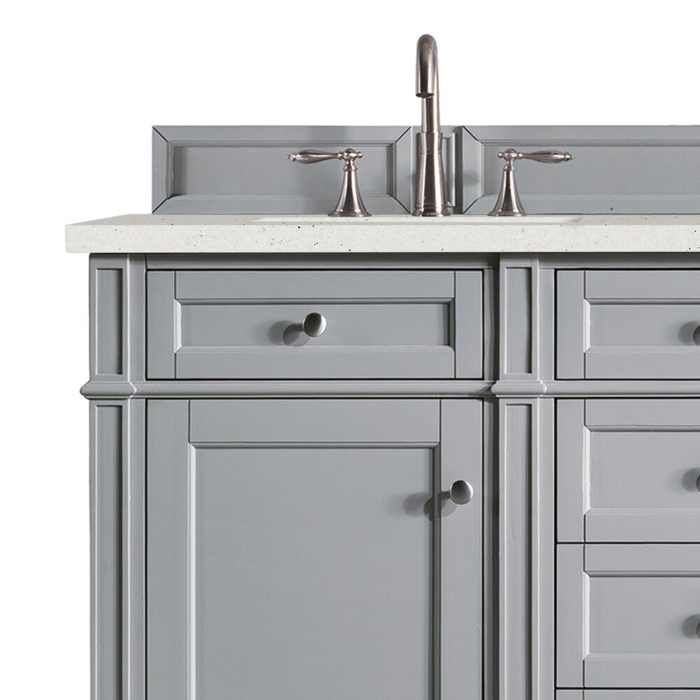 James Martin Vanities Brittany 60&quot; Double Bathroom Vanity in Urban Gray with 3 cm Lime Delight Quartz Top and Rectangular Sinks, , large