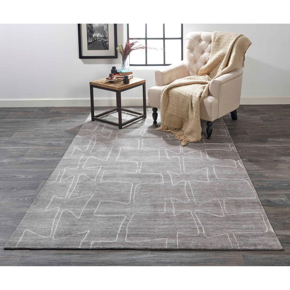 Feizy Lennox 5&#39; x 8&#39; Taupe and Ivory Area Rug, , large