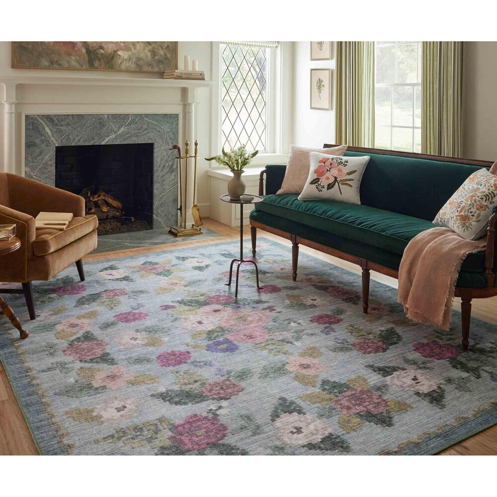 Rifle Paper Co. x Loloi Rosa 7&#39;6&quot; x 9&#39;6&quot; Sky Area Rug, , large