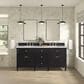 James Martin Vanities Lorelai 72" Double Vanity in Black Onyx with 3 cm Carrara White Marble Top, , large
