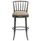 Armen Living Vince Bar Height Stool with Mushroom Brown Upholstery in Antique Pewter, , large