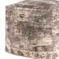 LR Home 18" Square Floral Pouf in Taupe, , large