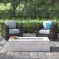 Hearth and Haven 3-piece Outdoor Wicker Conversation Set with Concrete Fire Pit Table in Gray, , large