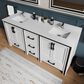 Lexora Home Ziva 72" Double Bathroom Vanity in White with 2 cm White Cultured Marble Top and Rectangular Sinks, , large