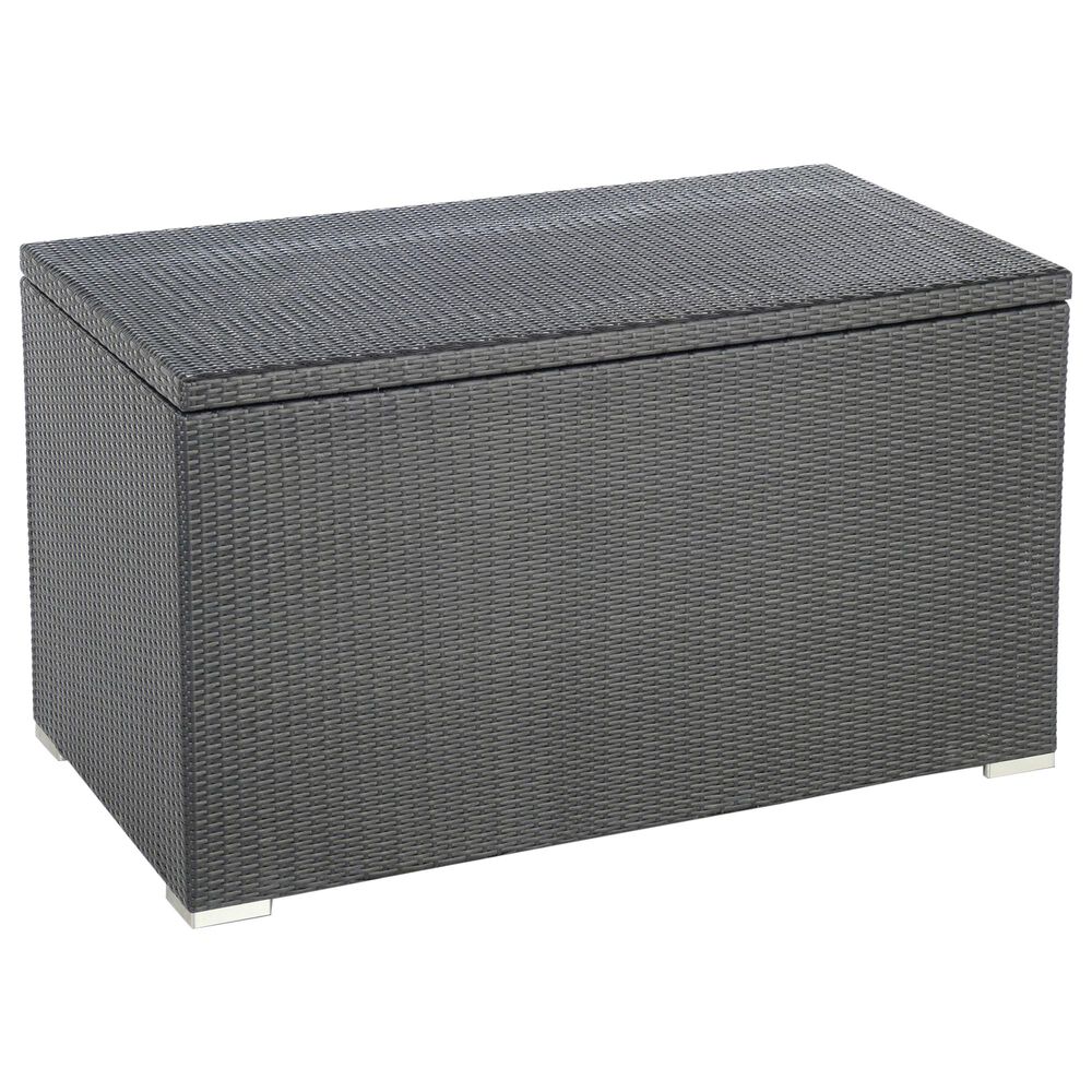 Alfresco Home Sicuro Wicker Cushion Storage Box with Hydraulic Lid in Oxford Black, , large