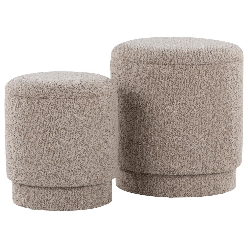 LumiSource Marla 2-Piece Storage Ottoman in Light Brown, , large