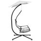 CorLiving Kingsley Chaise Lounge Chair with Canopy in Light Grey, , large