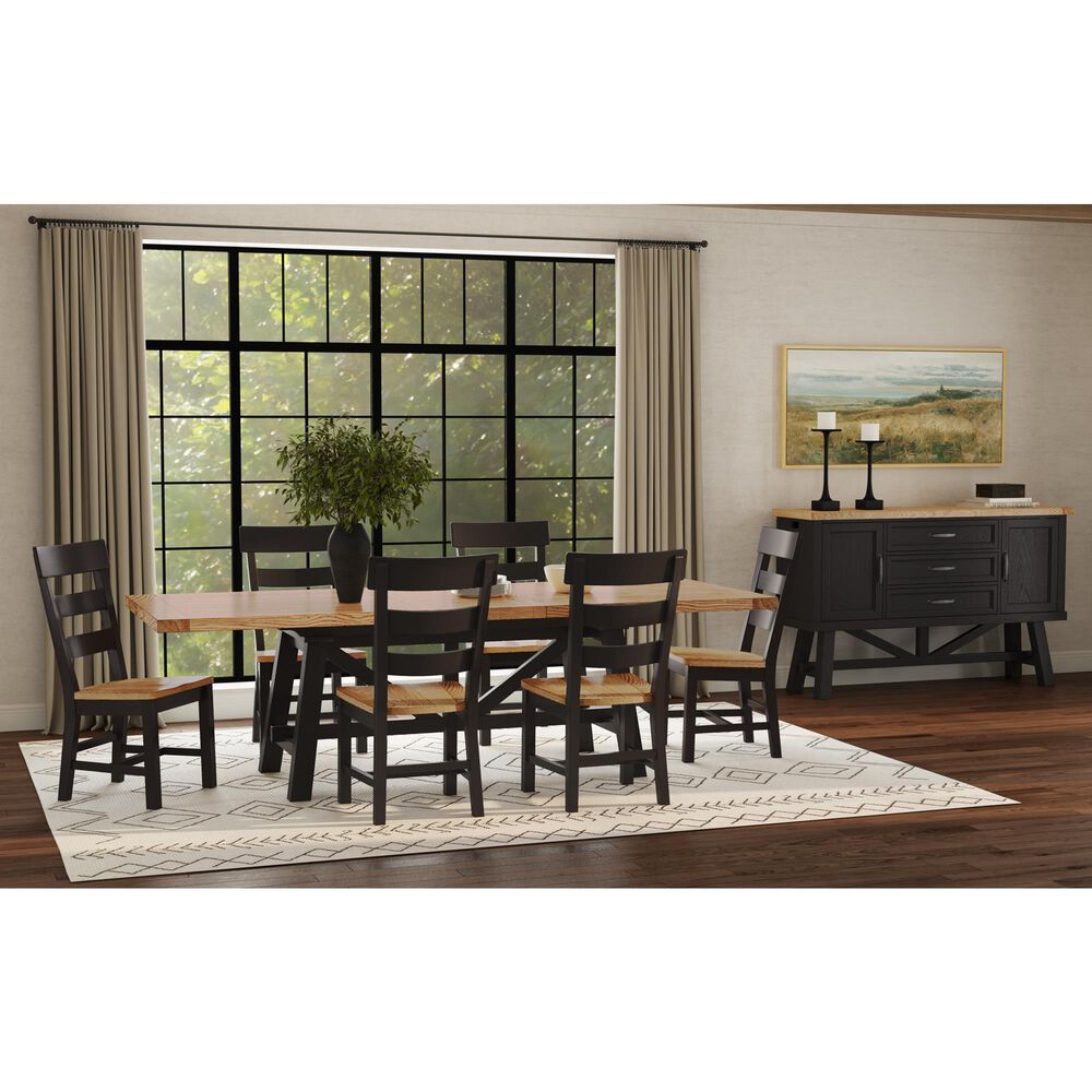Hawthorne Furniture Hendricks Side Chair with Cushon Seat in Rustic Wheat and Raven, , large