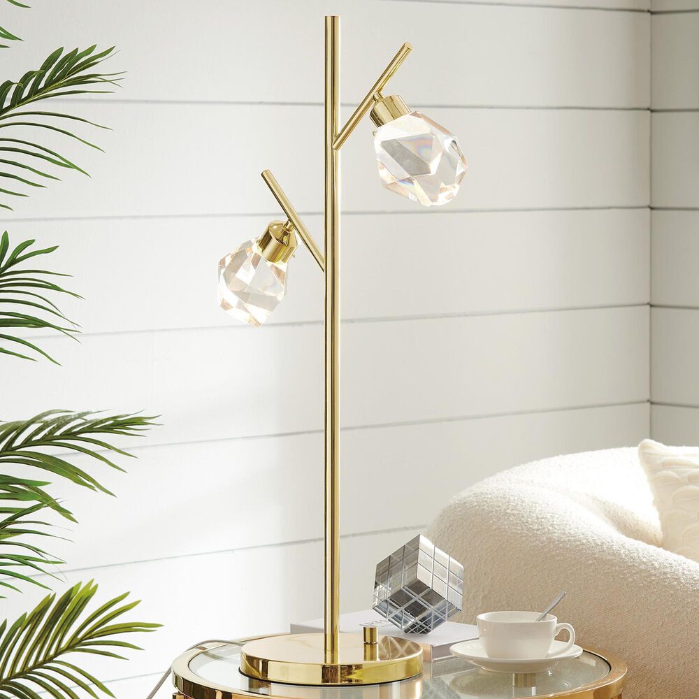 37B Dodson 2-Lite LED Table Lamp in Polished Brass, , large
