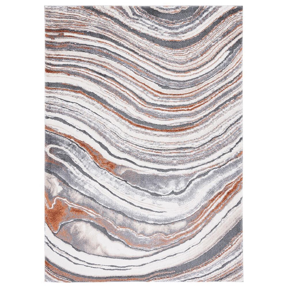 Safavieh Cyrus Shag CYR134F CYRUS SHAG 6"7" x 9"2" Grey and Rust Area Rug, , large