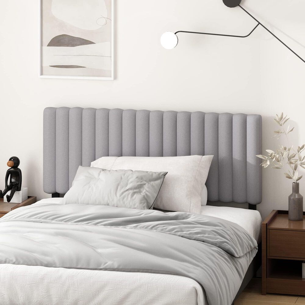 HOMLUX Roanne Full Upholstered Tufted Headboard in Glacier, , large