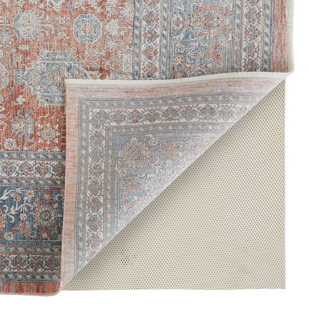 Feizy Marquette 3761F 2&#39;8&quot; x 8&#39; Rust and Blue Runner, , large