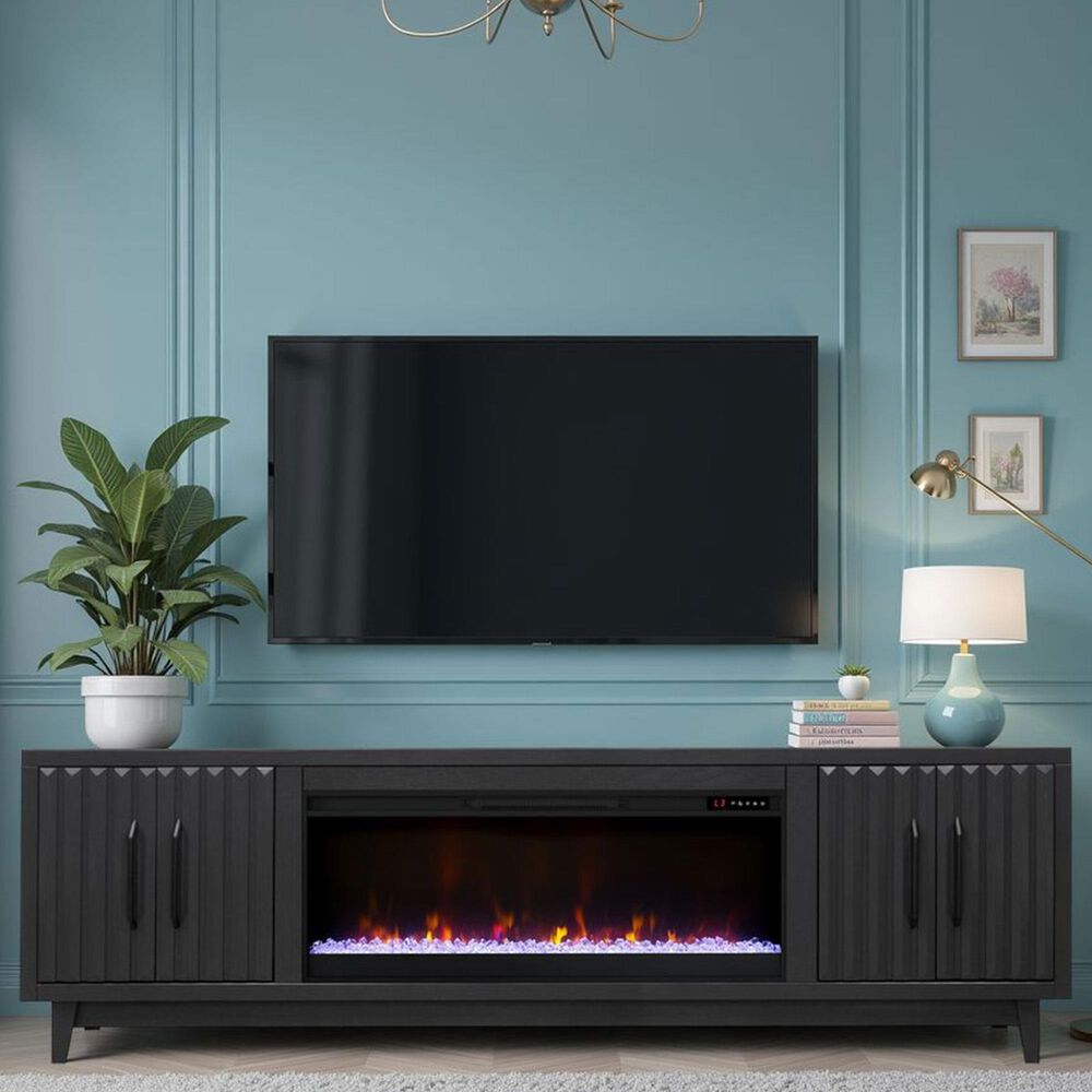 Legends Home 92" Super Fireplace Console in Seal Skin, , large