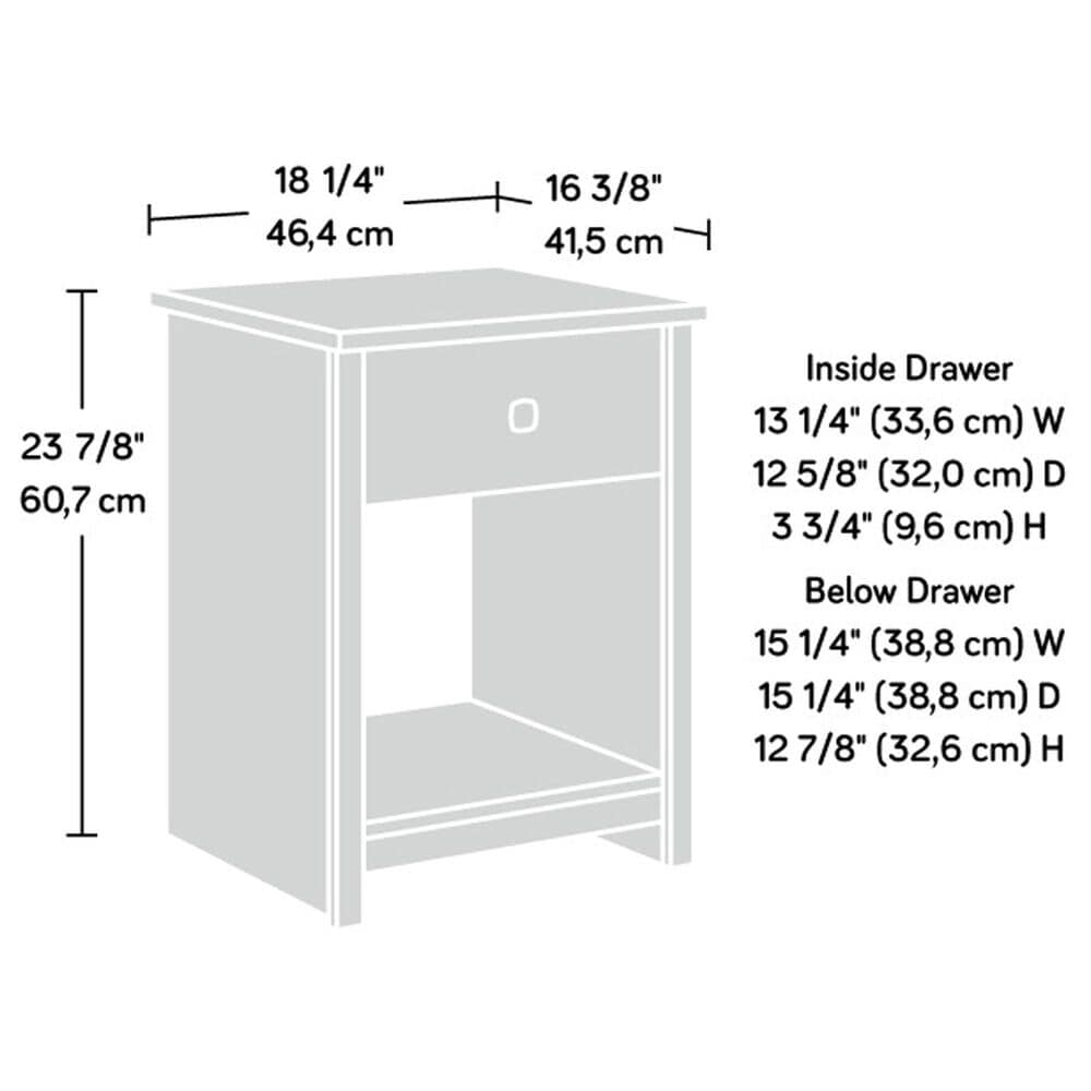 Sauder River Ranch 1-Drawer Nightstand in White Plank, , large
