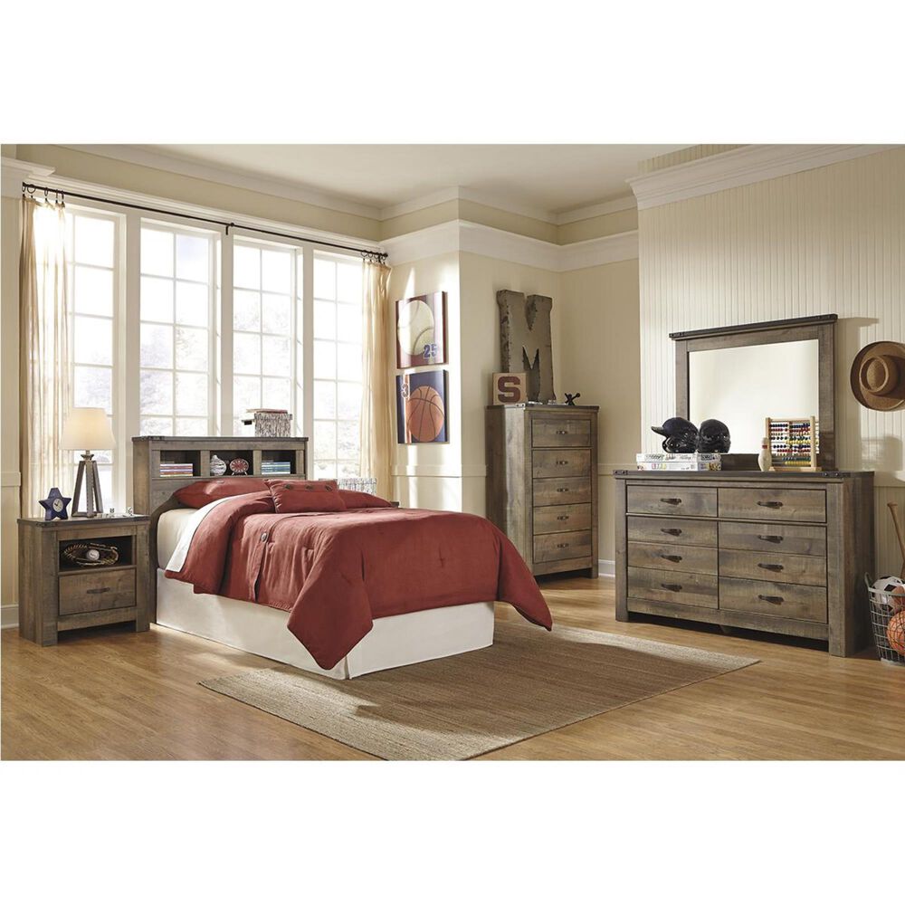 Ashley Trinell Twin Bookcase Headboard in Brown, , large