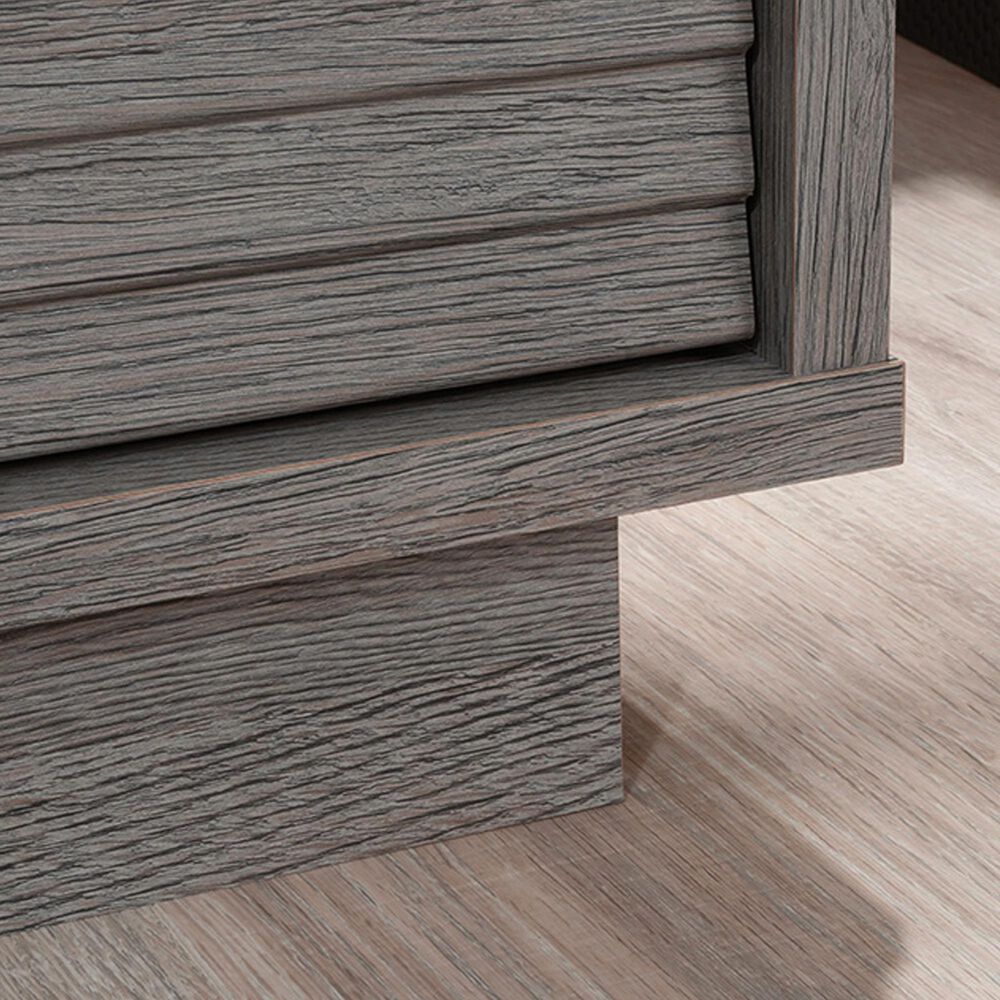 Sauder East Rock Single Pedestal Desk in Ashen Oak and White, , large