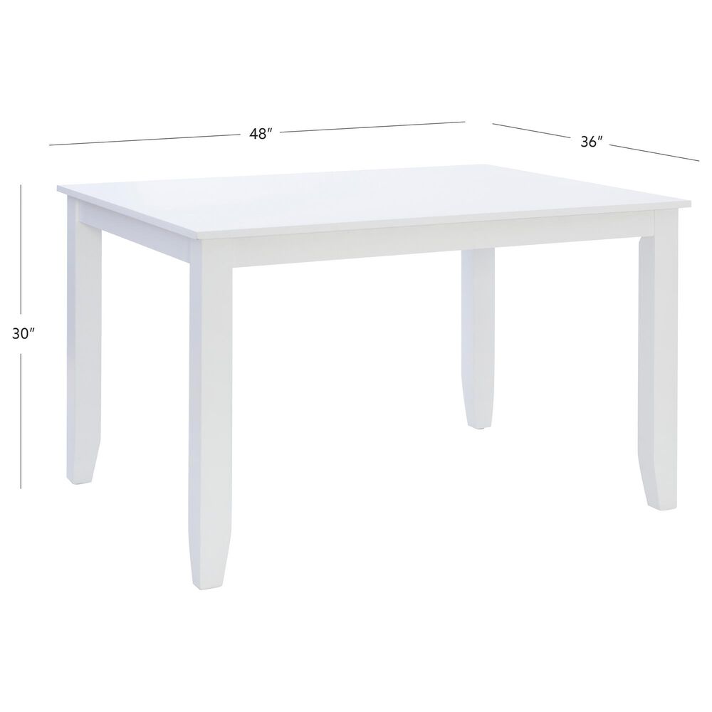 Linon Home Decor Mayfair Rectangular Dining Table in White - Table Only, , large