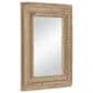 Maple and Jade 36" x 26" Wall Mirror with Frayed Edges in Brown, , large