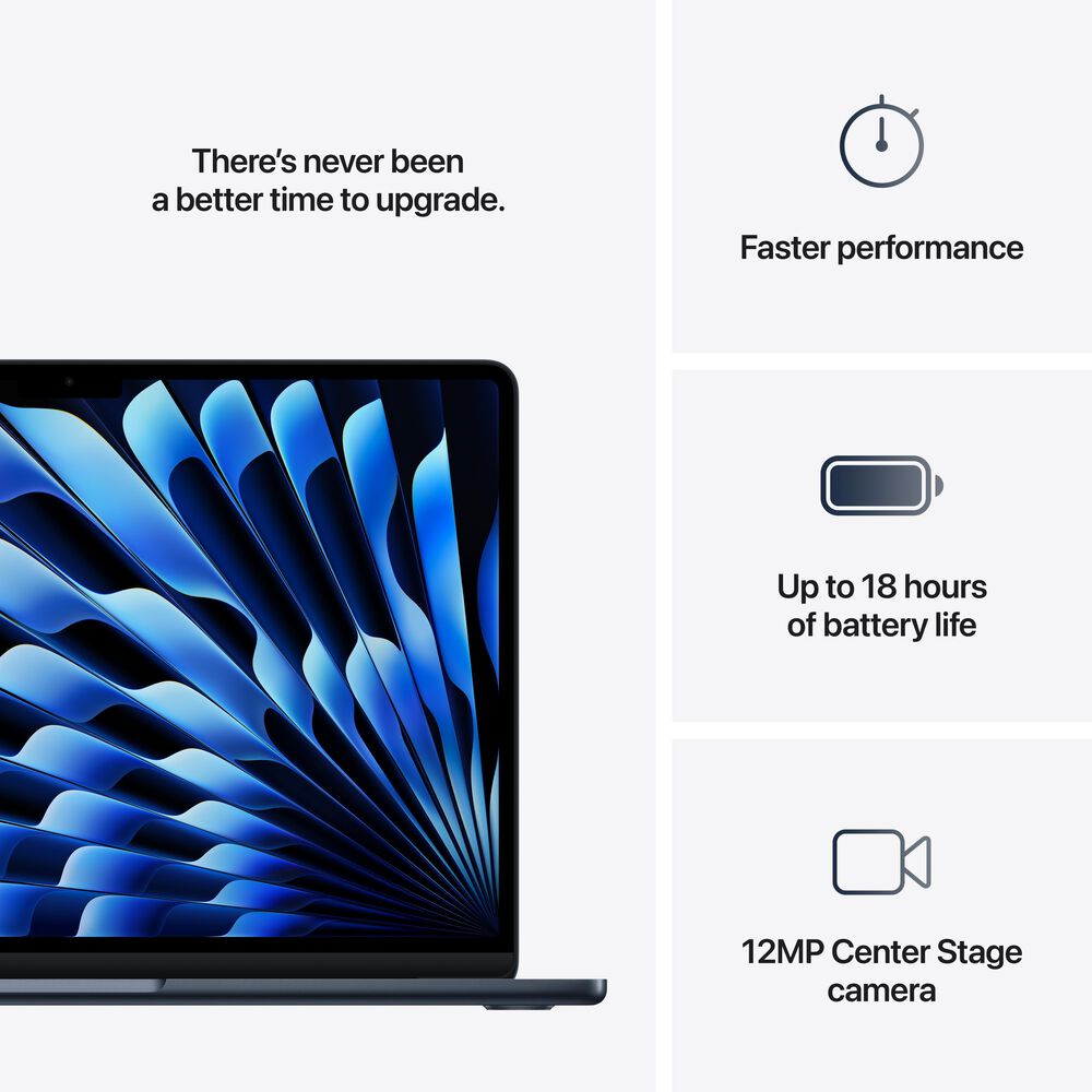Apple MacBook Air 13-inch Laptop M4 chip - 10 Core CPU - 10 Core GPU - 24GB Memory - 512GB SSD - Midnight &#40;Latest Model&#41;, , large