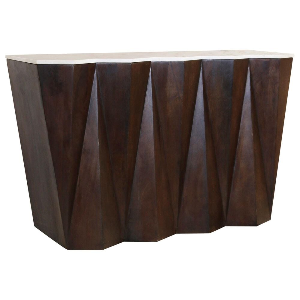 Flair Industries Console Table in Cocoa Brown and White, , large