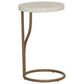 Linon Home Decor Padget Capiz Round Side Table in Cream and Gold, , large