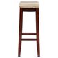 Linon Home Decor Claridge Bar Stool with Beige Cushion in Dark Brown, , large