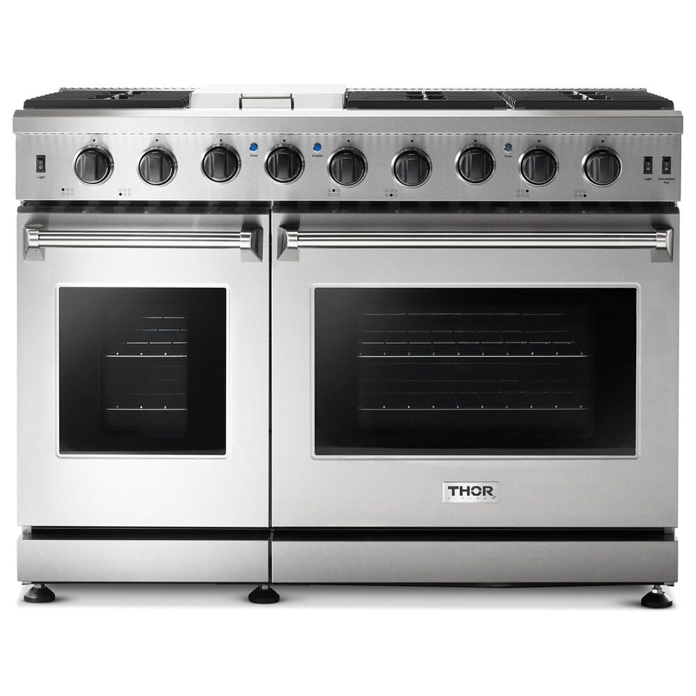 Thor Kitchen 48" Freestanding Professional Liquid Propane Range with Storage Drawer in Stainless Steel, , large