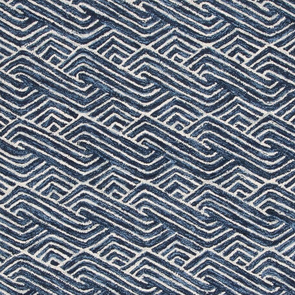 Safavieh Micro-Loop 2&#39;3&quot; x 7&#39; Dark Blue and Ivory Runner, , large