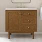 James Martin Laurent 36" Single Bathroom Vanity in Honey Oak with 3 cm Victorian Silver Silestone Top and Rectangular Sink, , large