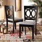 Baxton Studio Lenoir Side Chair with Grey Cushion in Espresso Brown (Set of 2), , large